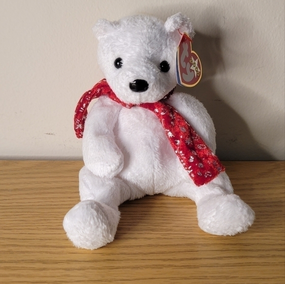 TY  "2000 Holiday Teddy" Retired Beanie Baby Stuffed Plush - MINT NEW WITH TAGS - Picture 1 of 12